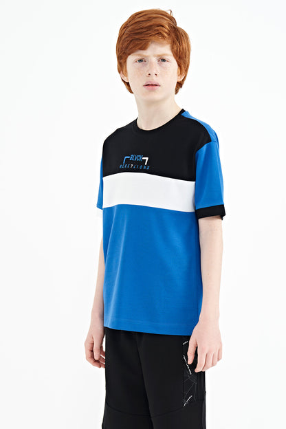 Gradient Color Embroidered Oversize Boys T-Shirt - 11159