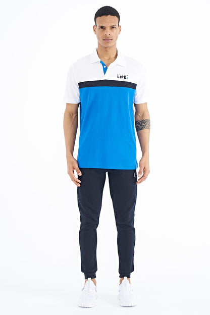 Ombre Color Polo Collar Standard Fit Men's T-shirt - 88238