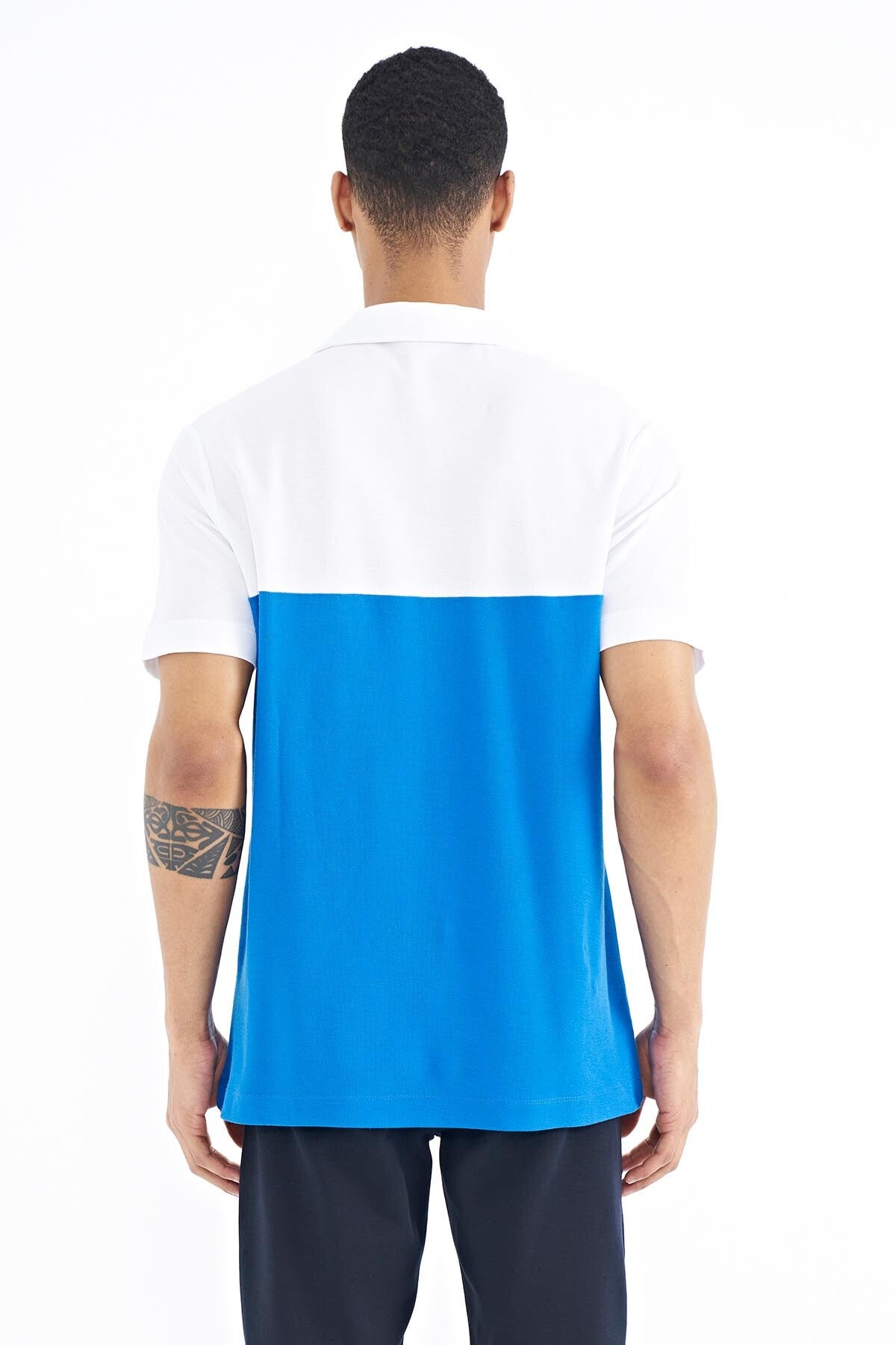Ombre Color Polo Collar Standard Fit Men's T-shirt - 88238