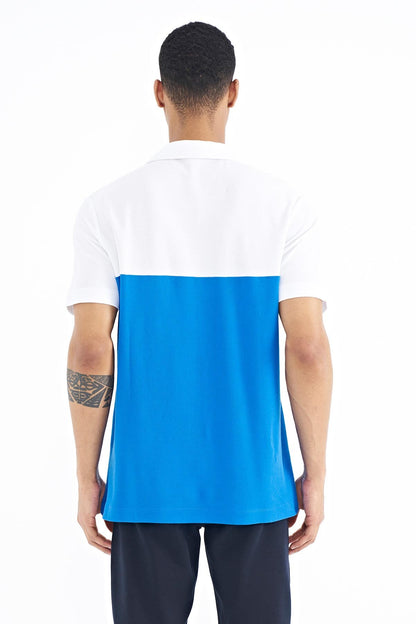 Ombre Color Polo Collar Standard Fit Men's T-shirt - 88238