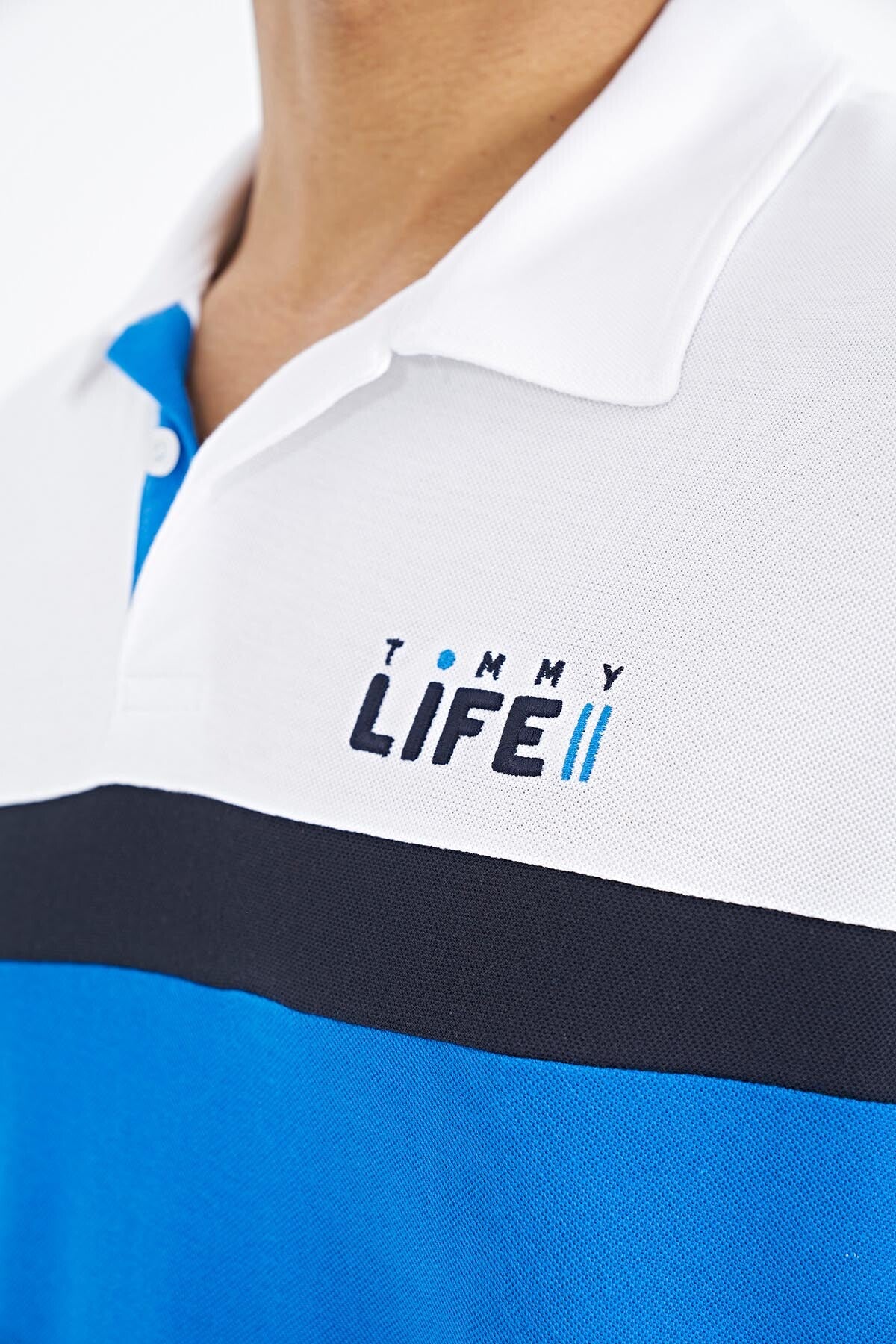 Ombre Color Polo Collar Standard Fit Men's T-shirt - 88238