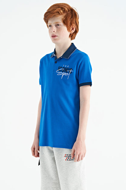 Collar Embroidered Chest Standard Fit Polo Collar Boys T-Shirt - 11139