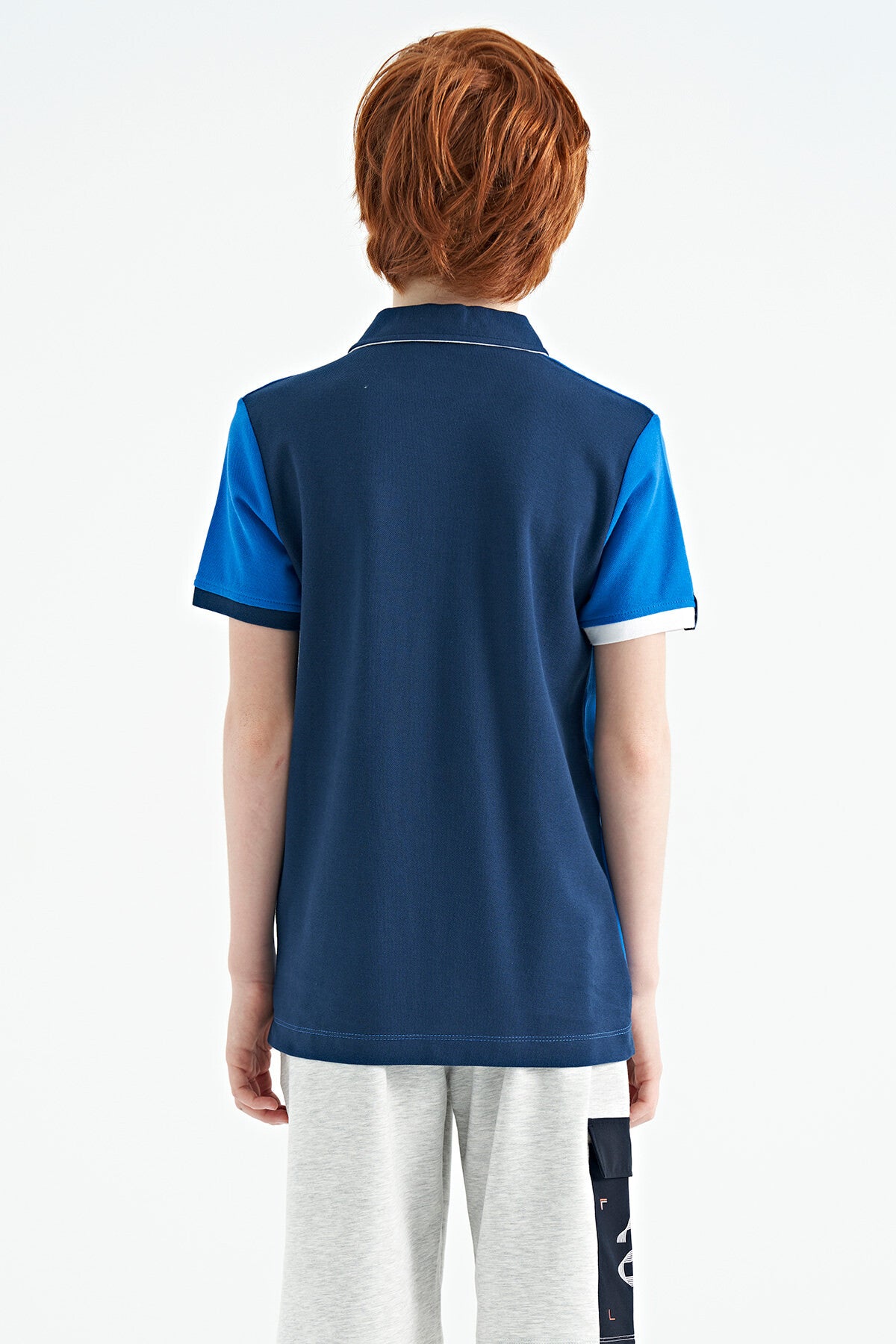 Collar Embroidered Chest Standard Fit Polo Collar Boys T-Shirt - 11139