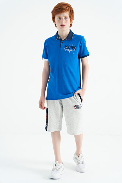 Collar Embroidered Chest Standard Fit Polo Collar Boys T-Shirt - 11139