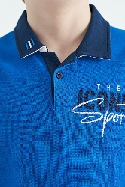 Collar Embroidered Chest Standard Fit Polo Collar Boys T-Shirt - 11139