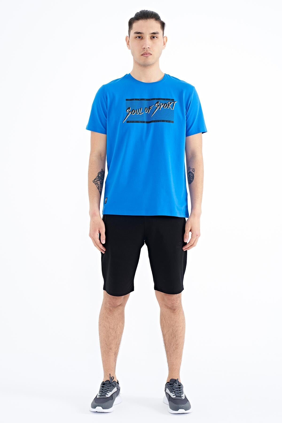 Men's Standard Fit O Collar Printed Pattern T-Shirt - 88172