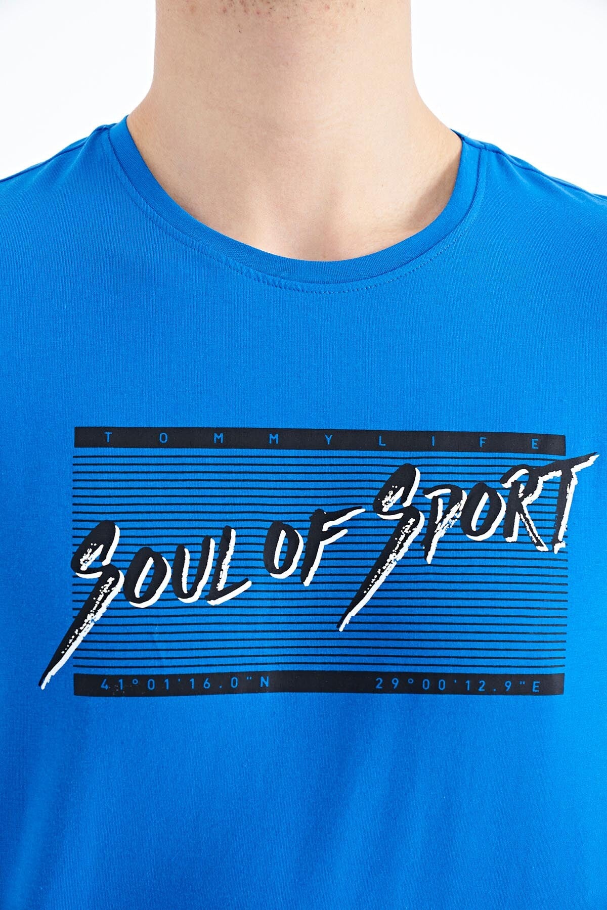 Men's Standard Fit O Collar Printed Pattern T-Shirt - 88172