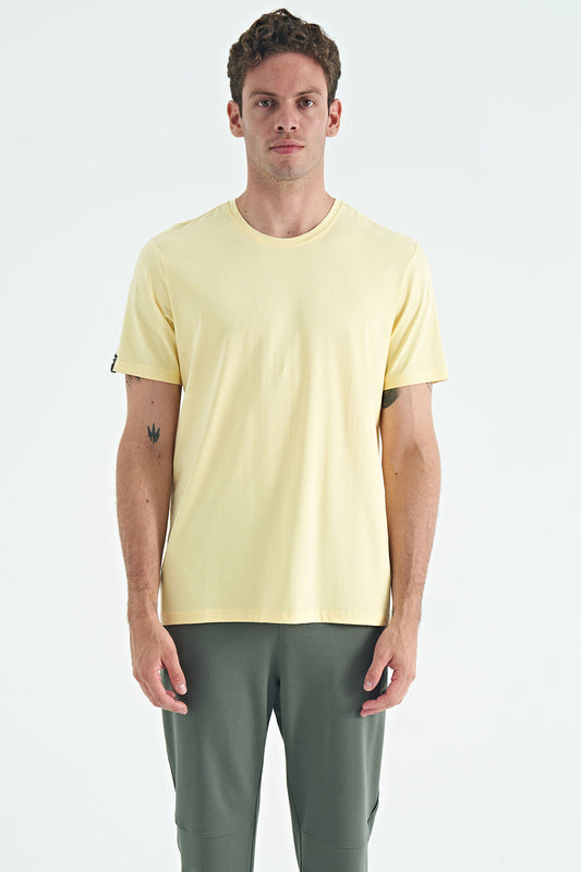 Yellow Men's Basic Short Sleeve Regular Fit O Neck T-shirt - 87911