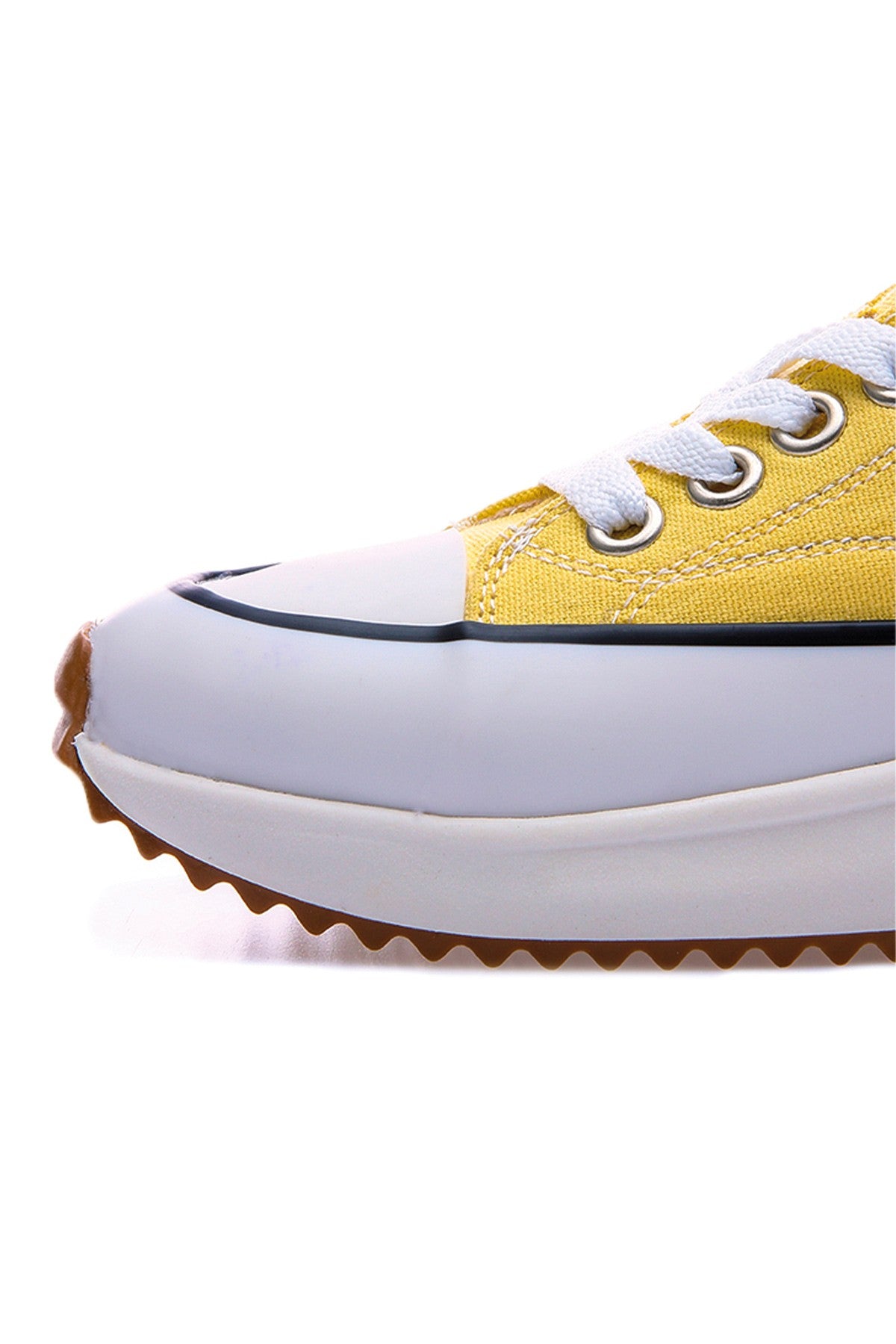 Yellow Laced High Sole Daily Women's Sneakers - 89070
