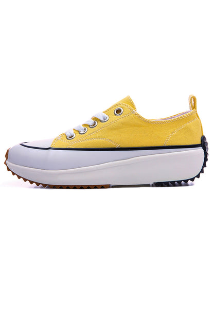 Yellow Laced High Sole Daily Women's Sneakers - 89070