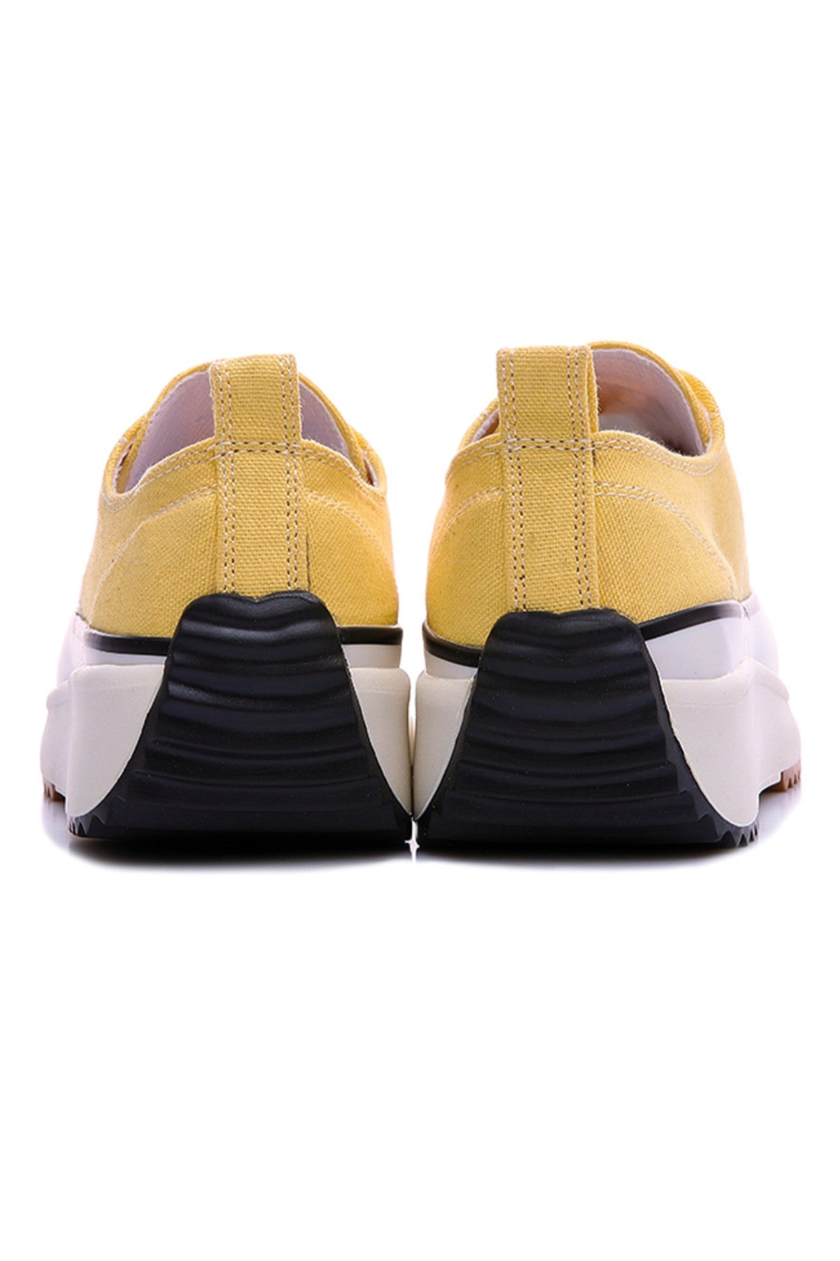 Yellow Laced High Sole Daily Women's Sneakers - 89070