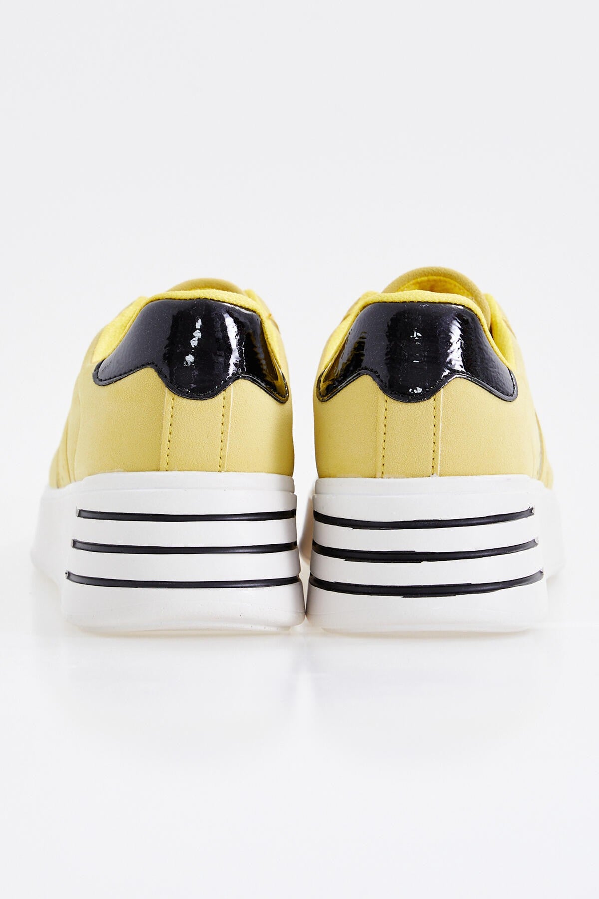Yellow Laced High Sole Daily Women's Sneakers - 89071