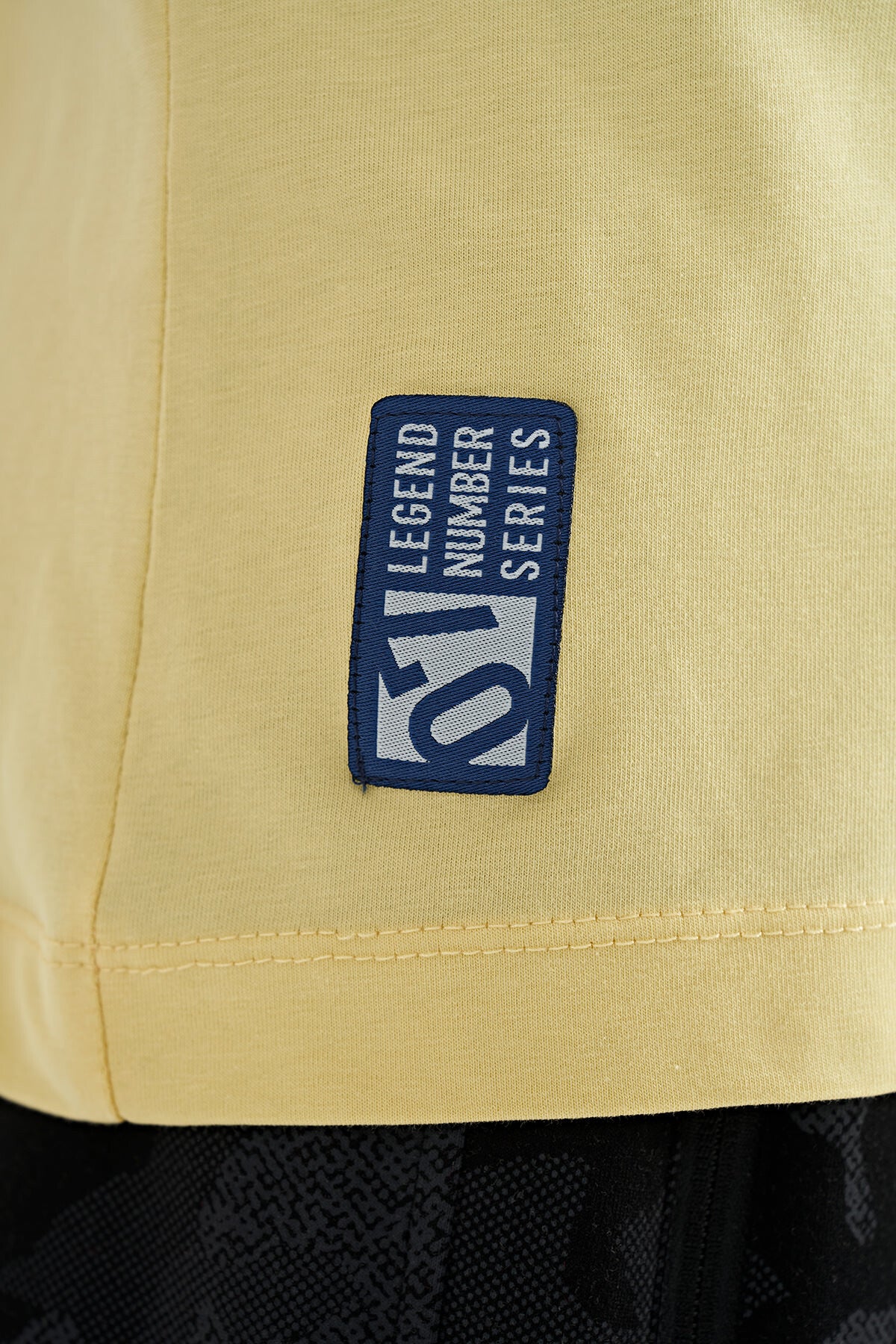 Yellow Print Detailed Standard Mold O Collar Boys T-Shirt - 11133