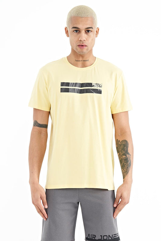 Peter Yellow O Collar Men's T-Shirt - 88204