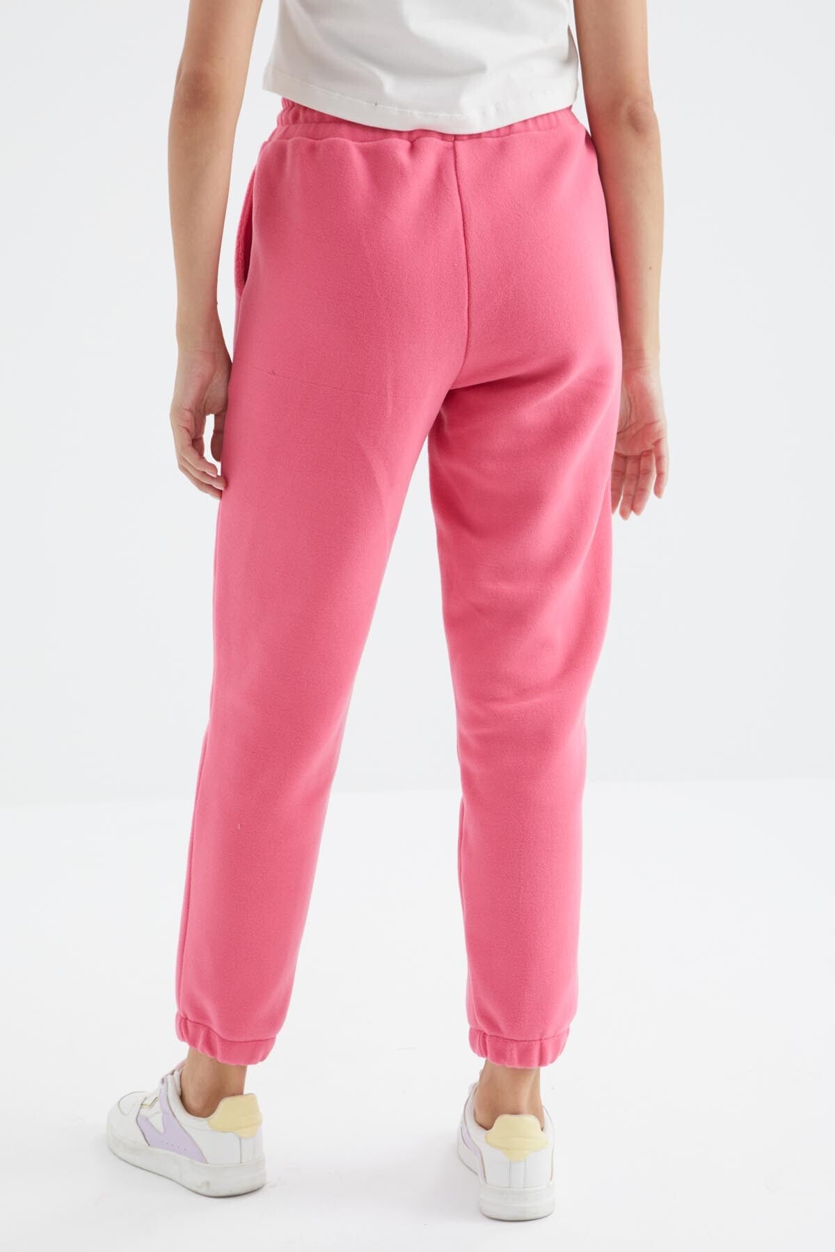 Sugar Pink High Waist Basic Laced Jogger Polar Women's Tracksuit Bottom - 94622