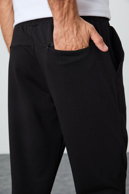 Brad Black Standard Fit Men's Tracksuit Bottom - 84955