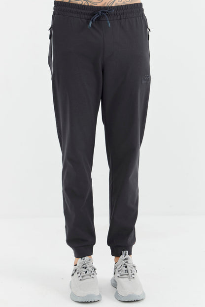 Black Laced Pocket Detailed Relax Fit Men's Tracksuit Bottom - 84995