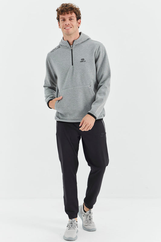 Black Laced Pocket Detailed Relax Fit Men's Tracksuit Bottom - 84995