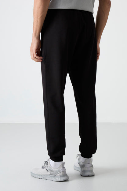Black Laced Long Leg Men's Tracksuit Bottom - 84999