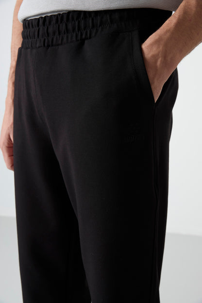 Black Laced Long Leg Men's Tracksuit Bottom - 84999
