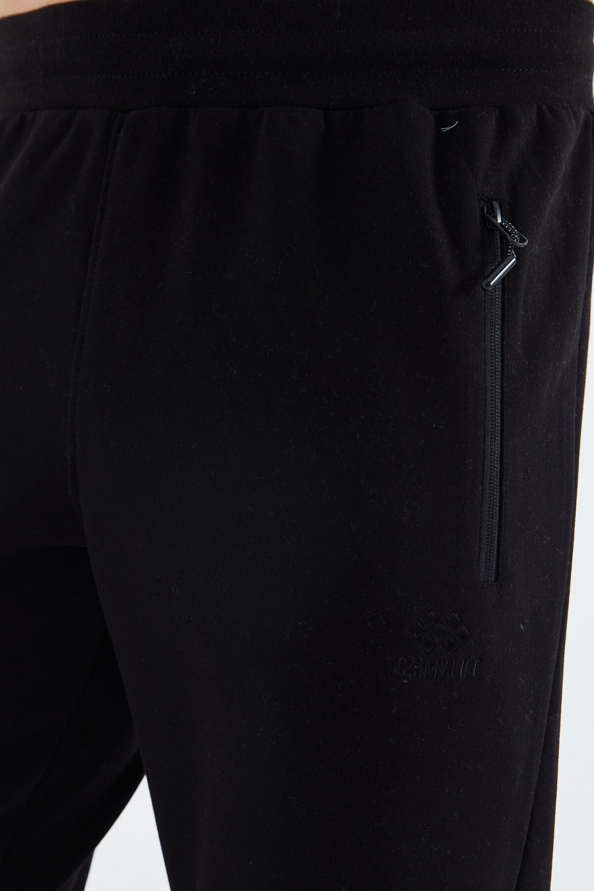 Black Laced Men's Tracksuit Bottom - 82110