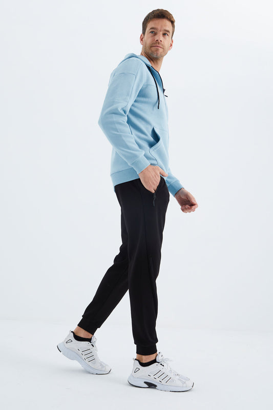 Black Laced Men's Tracksuit Bottom - 82110