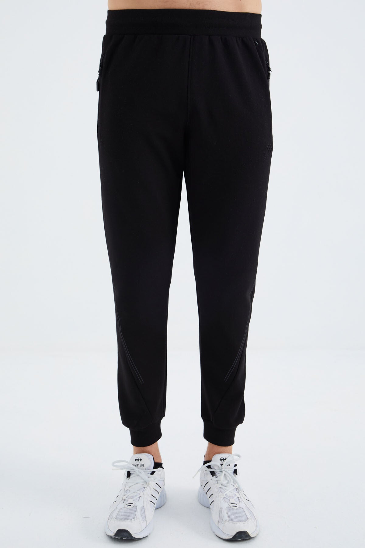 Black Laced Men's Tracksuit Bottom - 82110