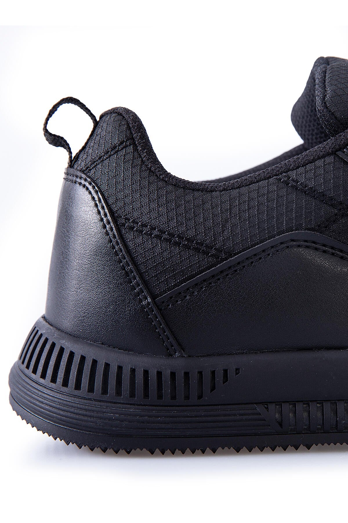 Black Laced Quilted PU Leather Detailed Men's Sports Shoe - 89096