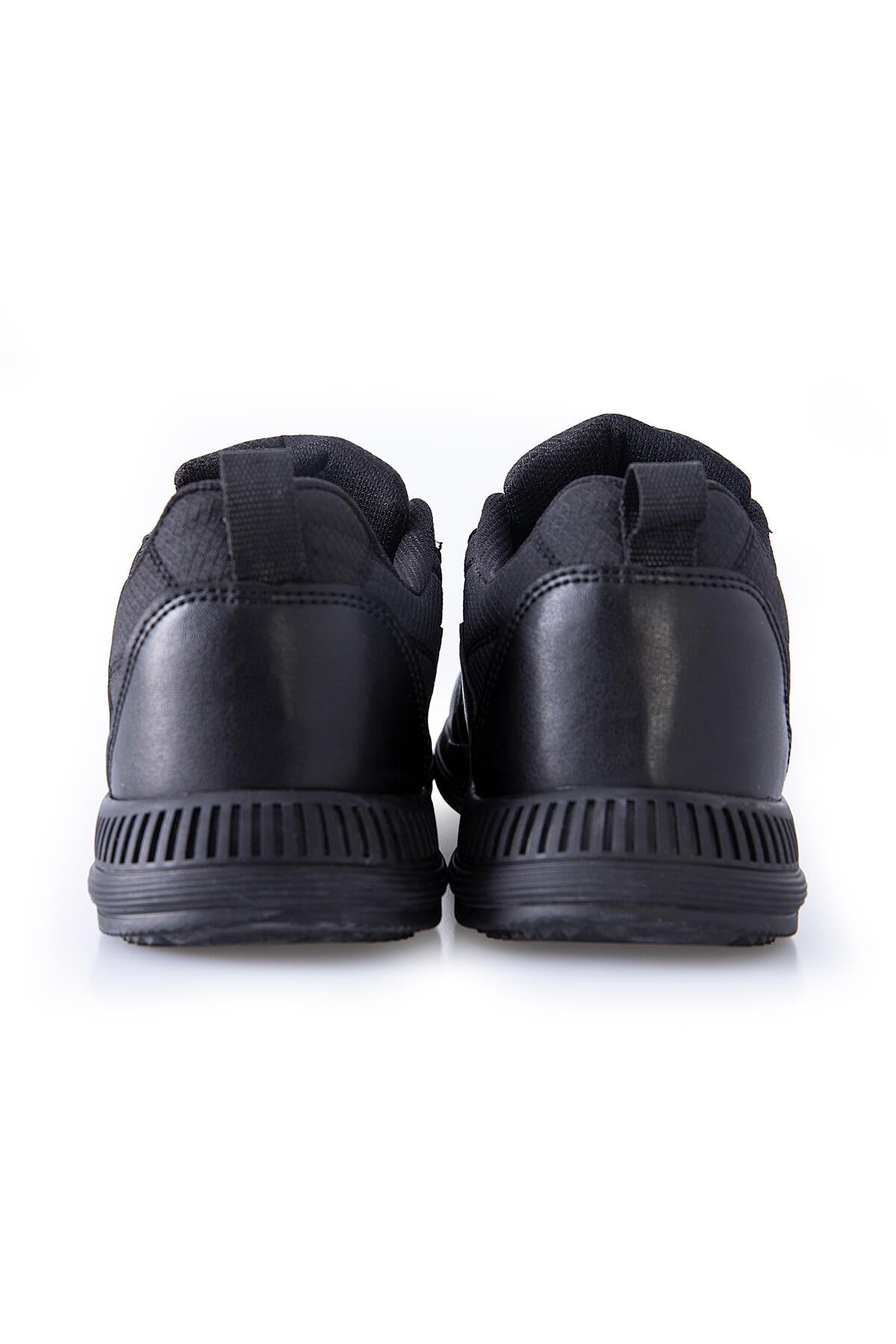 Black Laced Quilted PU Leather Detailed Men's Sports Shoe - 89096