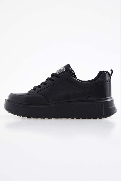 Black Laced Relax Fit Women's Sports Shoes - 89105