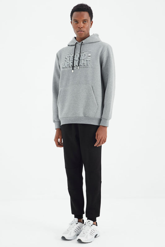 Black Laced Striped Detailed Relax Fit Men's Tracksuit Bottom - 82106