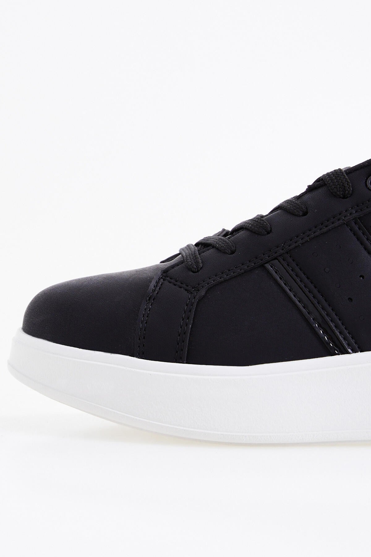 Black Laced High Sole Daily Women's Sneakers - 89071