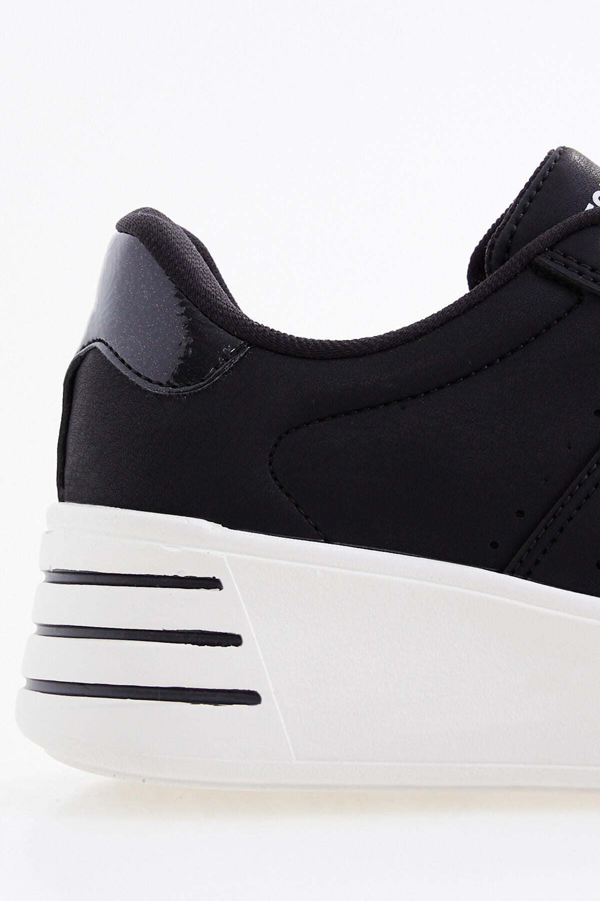 Black Laced High Sole Daily Women's Sneakers - 89071