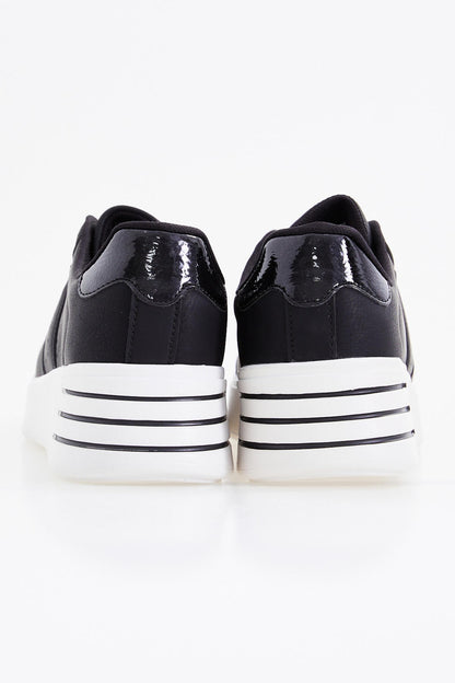 Black Laced High Sole Daily Women's Sneakers - 89071