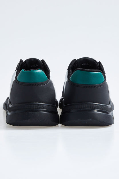 Black Laced High Sole PU Leather Detailed Men's Sports Shoes - 89117