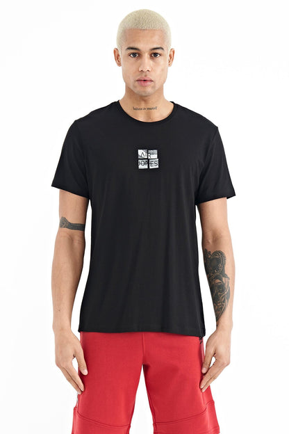 Miles Black Printed Men's T-Shirt - 88222