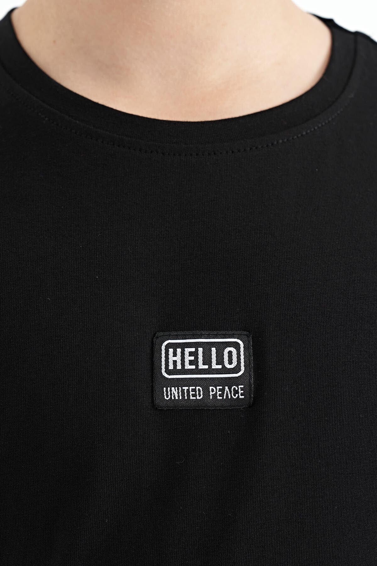Black Printed Standard Fit O Collar Boys T-Shirt - 11097