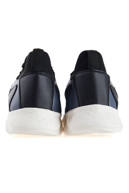 Black - White High Top Mesh Detailed Laced Women's Sports Shoes - 89208