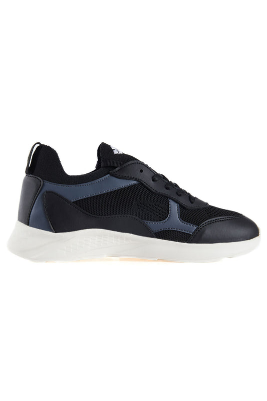 Black - White High Top Mesh Detailed Laced Women's Sports Shoes - 89208
