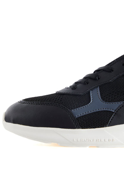 Black - White High Top Mesh Detailed Laced Women's Sports Shoes - 89208