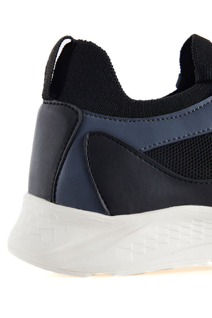 Black - White High Top Mesh Detailed Laced Women's Sports Shoes - 89208