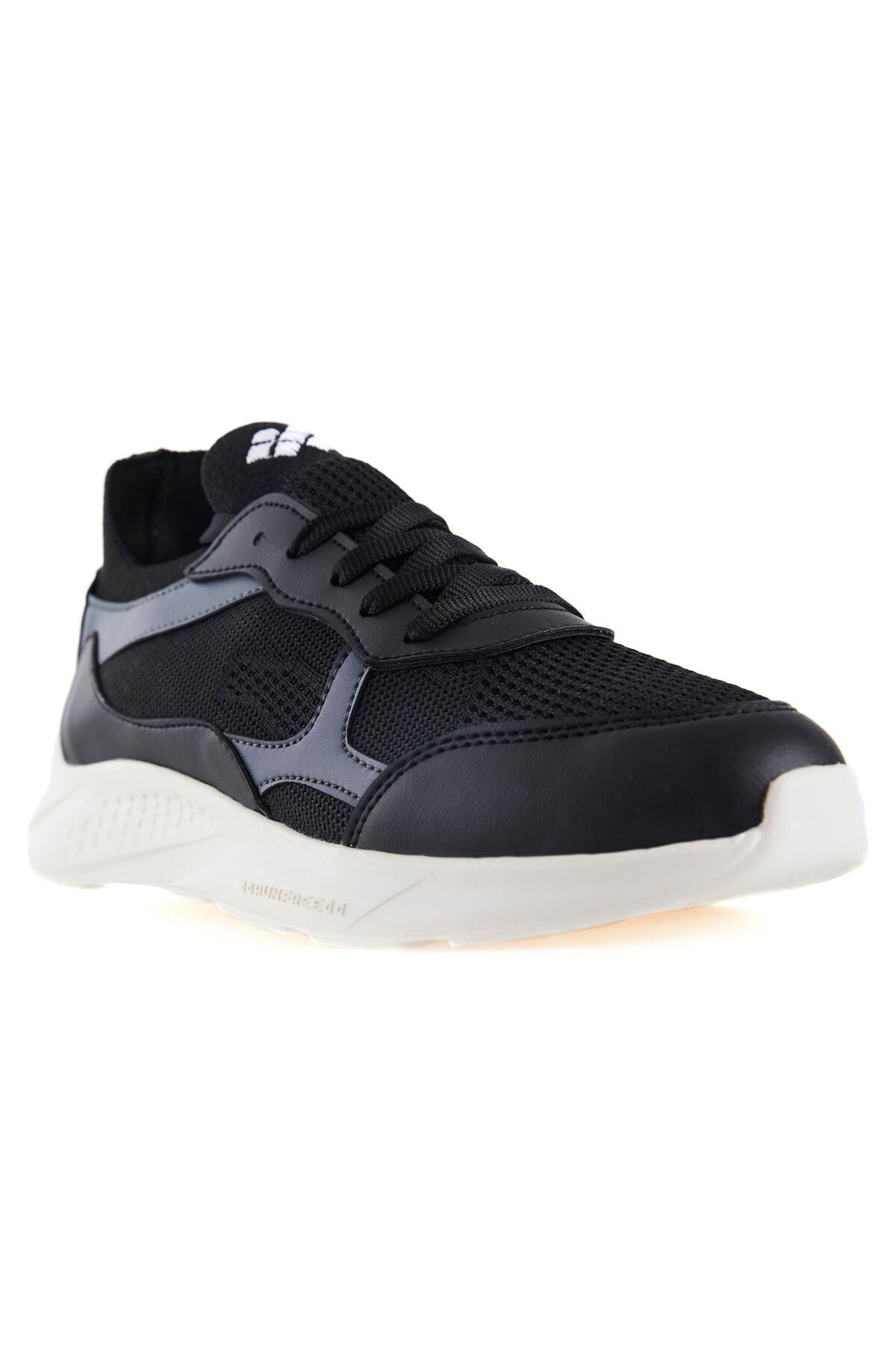 Black - White High Top Mesh Detailed Laced Women's Sports Shoes - 89208