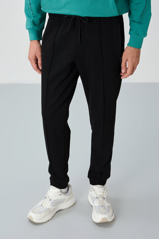 Black Jogger Men's Tracksuit Bottom - 82113