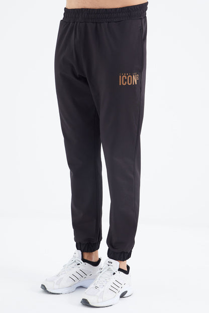 Black Stand Collar Men's Tracksuit Set - 85215