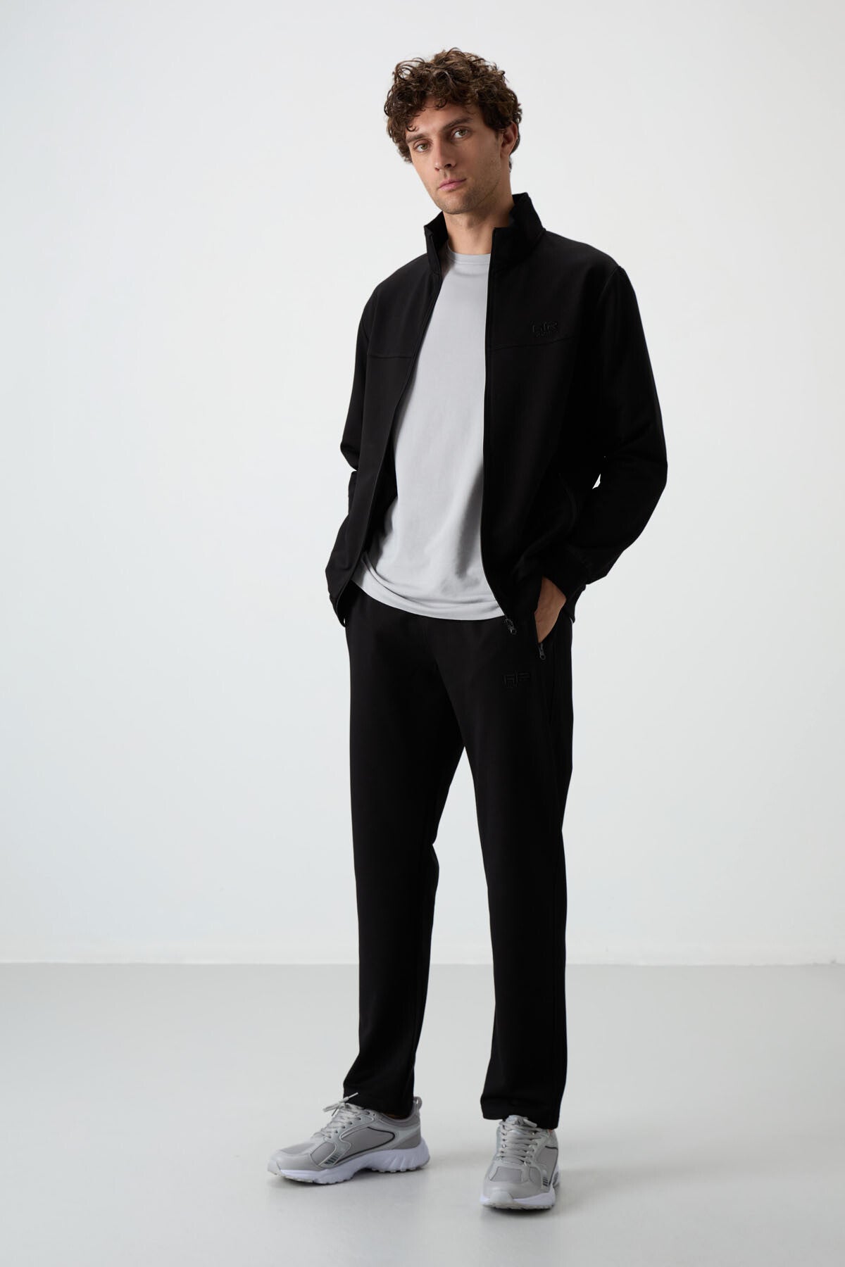 Troy Black Standard Fit Men's Tracksuit Set - 85196
