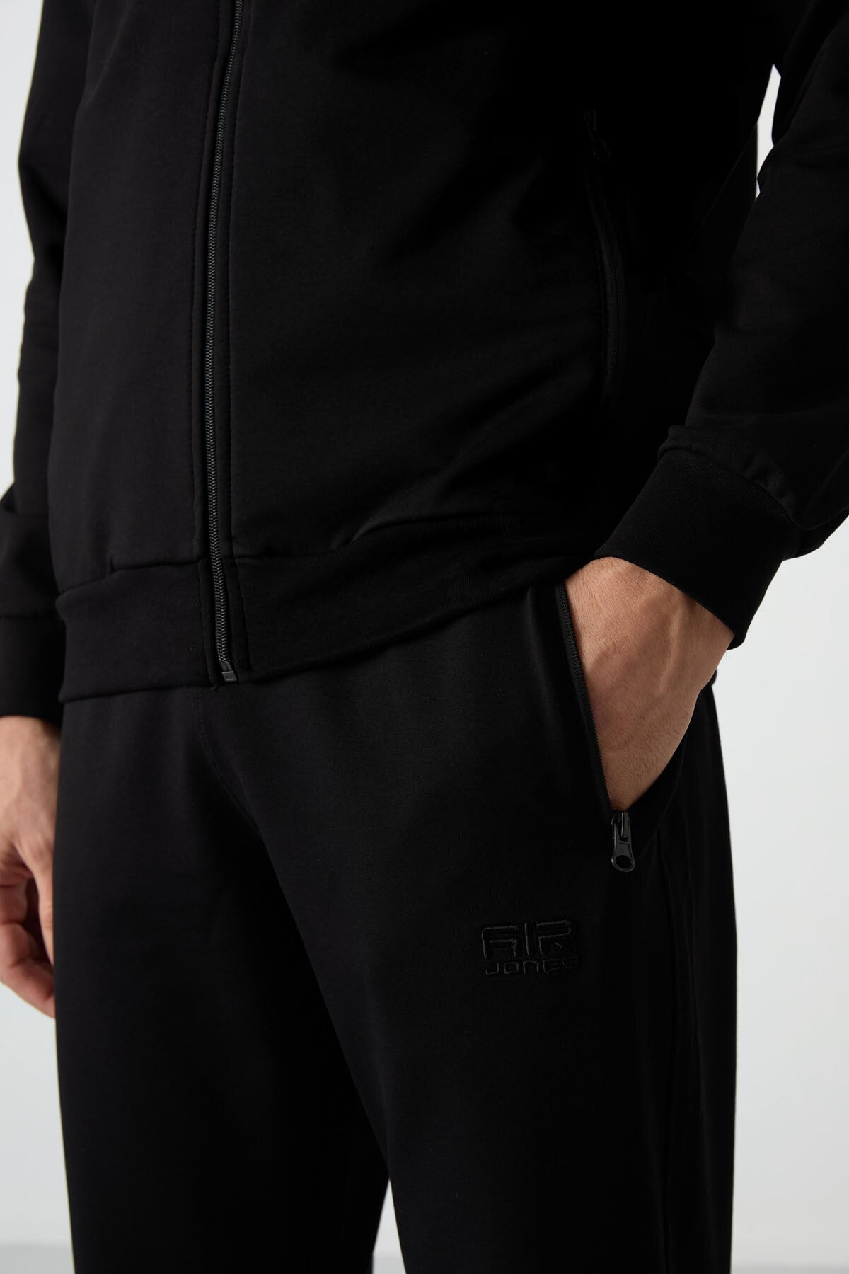 Troy Black Standard Fit Men's Tracksuit Set - 85196