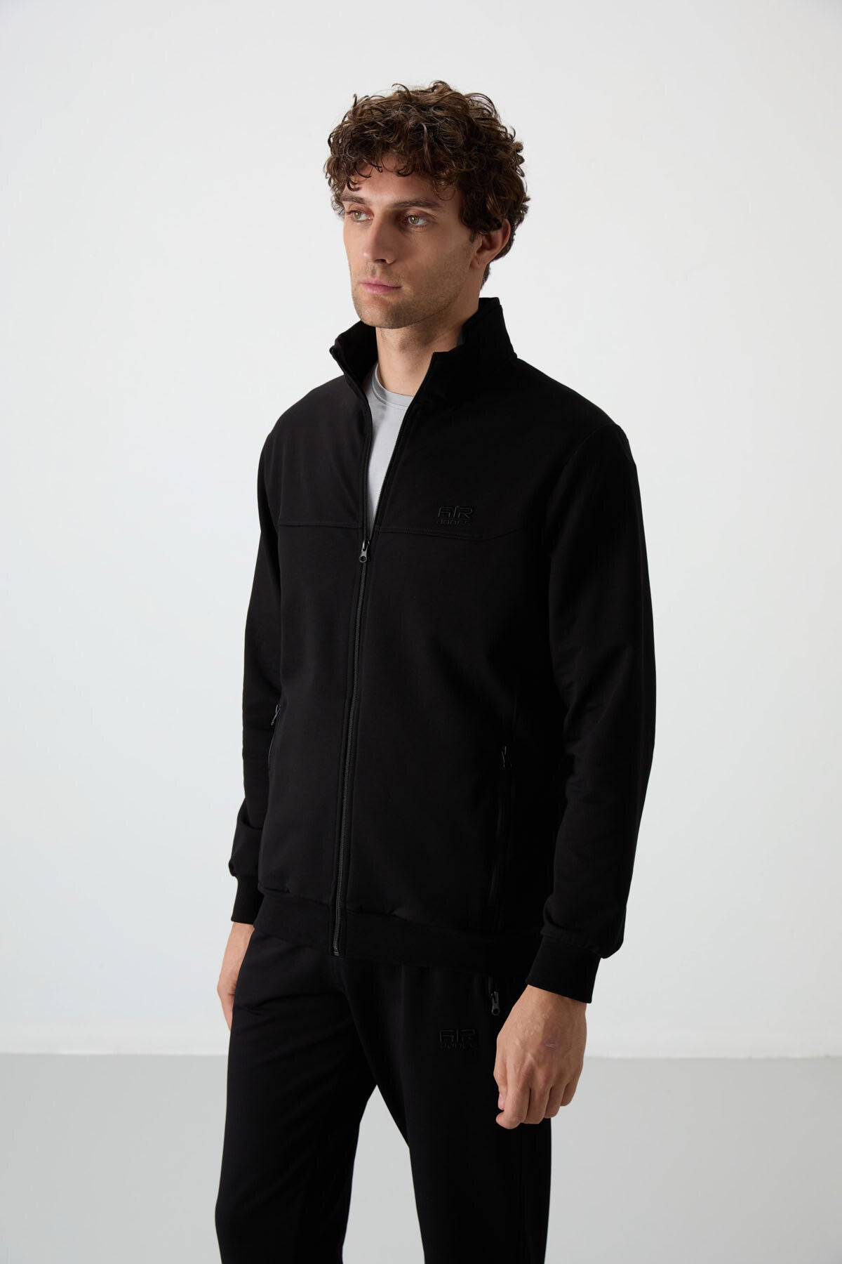 Troy Black Standard Fit Men's Tracksuit Set - 85196