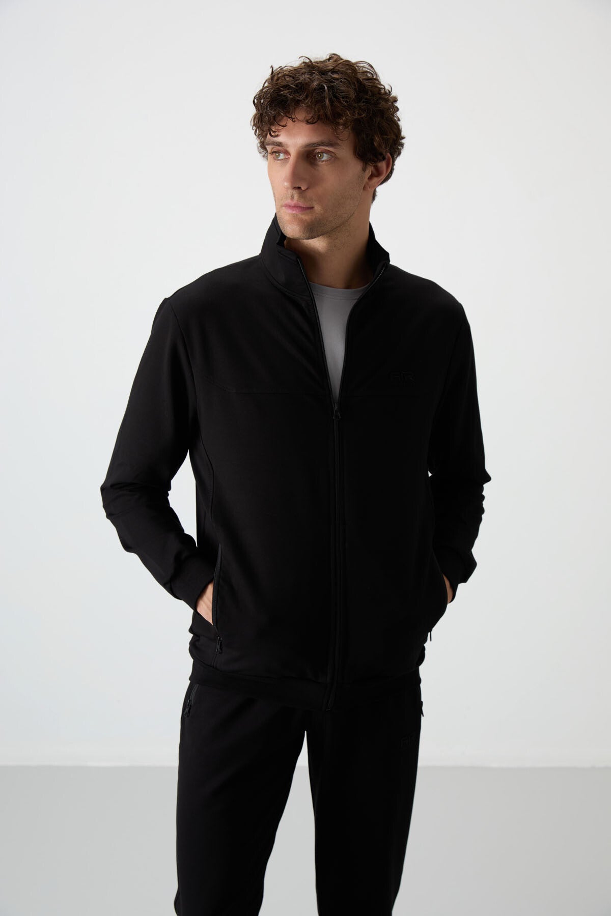 Troy Black Standard Fit Men's Tracksuit Set - 85196