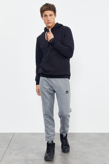 Black Skull Back Print Comfort Fit Men's Hooded Sweatshirt - 88008