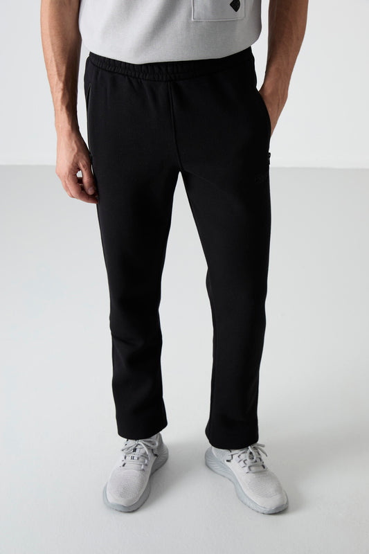 Carlo Black Quilted Men's Tracksuit Bottom - 84942